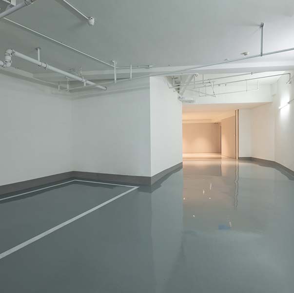 An empty underground garage passage in modern three-dimensional architecture